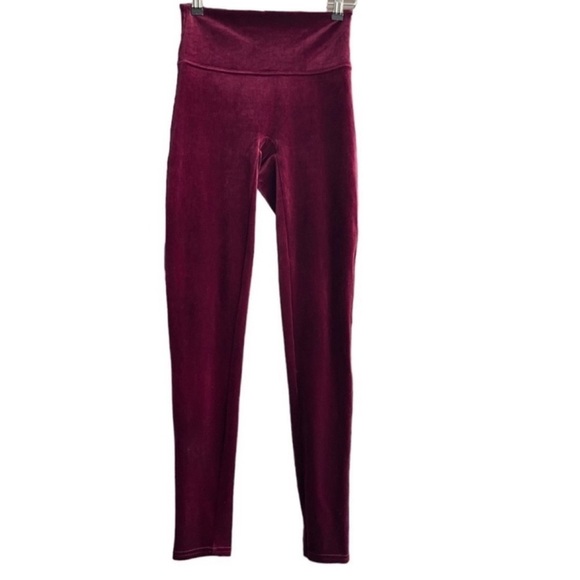 SPANX Velvet Rich Burgundy Leggings Size Medium - Picture 8 of 9
